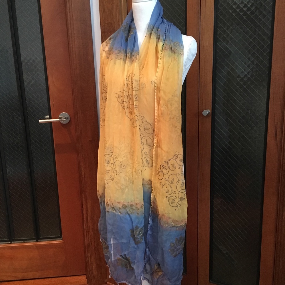 Huge Handpainted Scarf